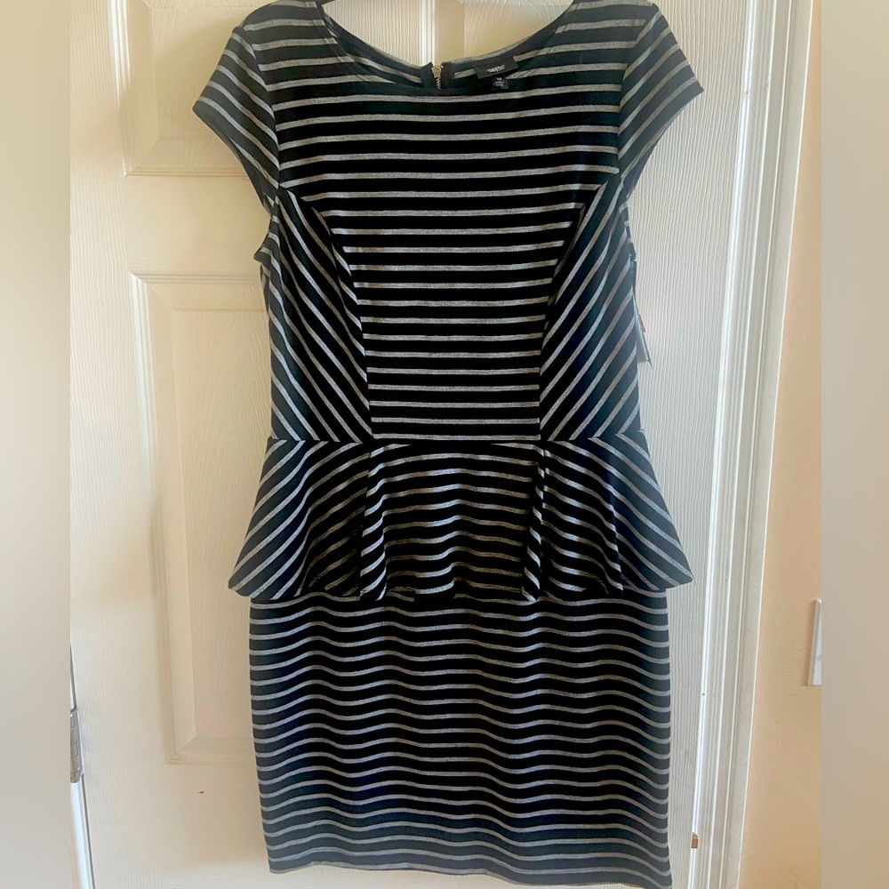 Summer dress- Black with white stripes